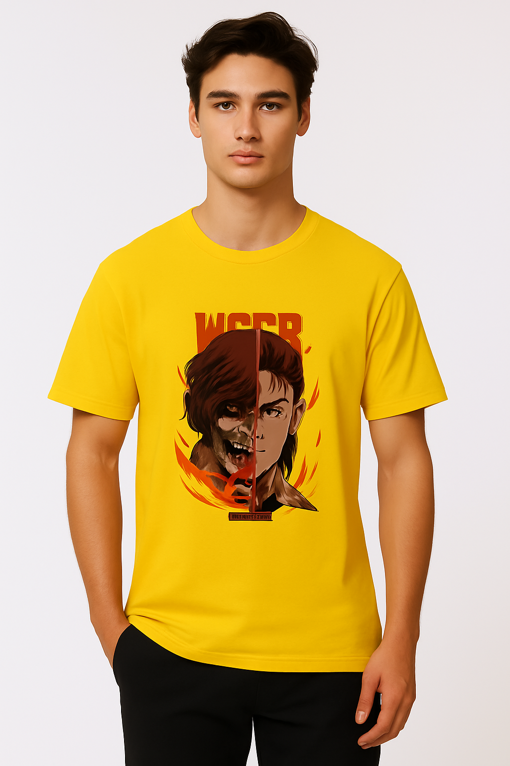 🔥 Half-Human Half-Titan Anime Graphic Tee – Black Edition