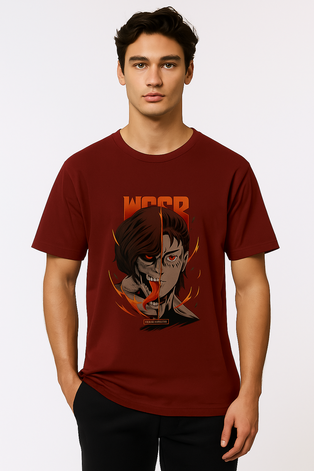 🔥 Half-Human Half-Titan Anime Graphic Tee – Black Edition