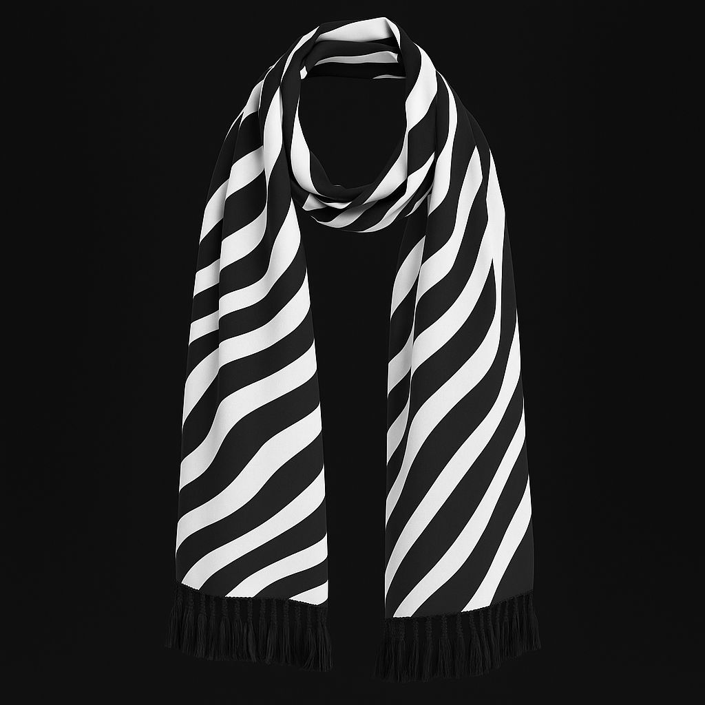 Black & White Wave Print Stole