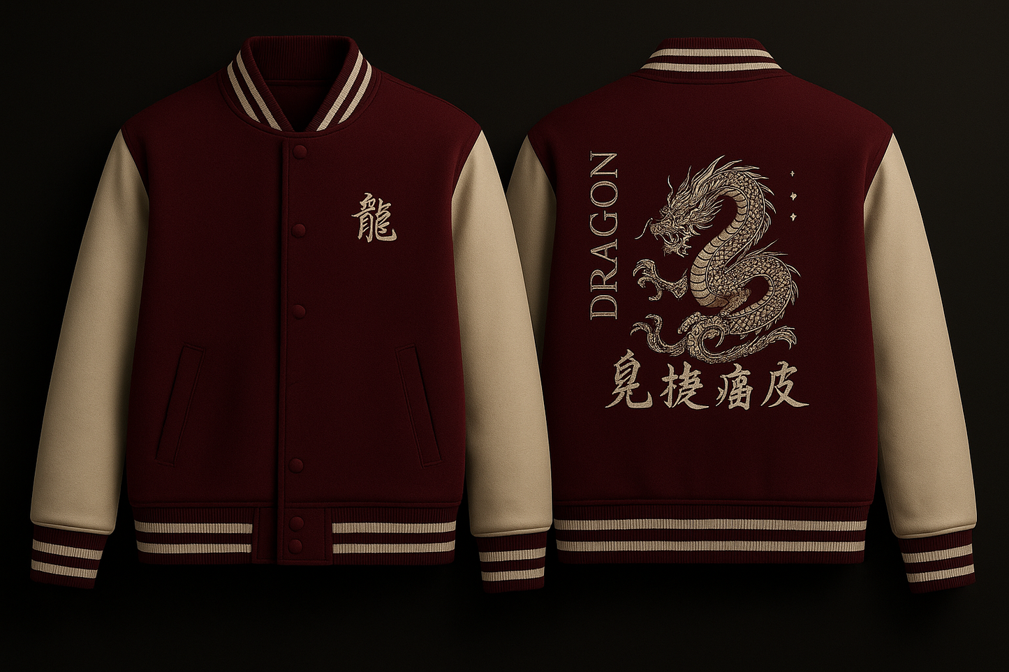 🐉 Dragon Varsity Jacket – Legend Level Drip