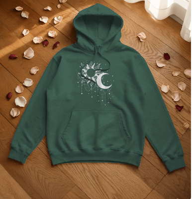 🌙☀️ Cosmic Balance Hoodie – Moonchild Energy