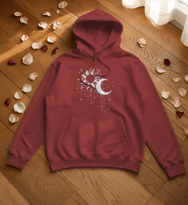 🌙☀️ Cosmic Balance Hoodie – Moonchild Energy
